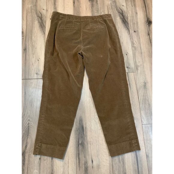 J Jill Woman’s 12 PET Brown Corduroy Pants Side Zip Button Ankle Casual Straight - Picture 7 of 10